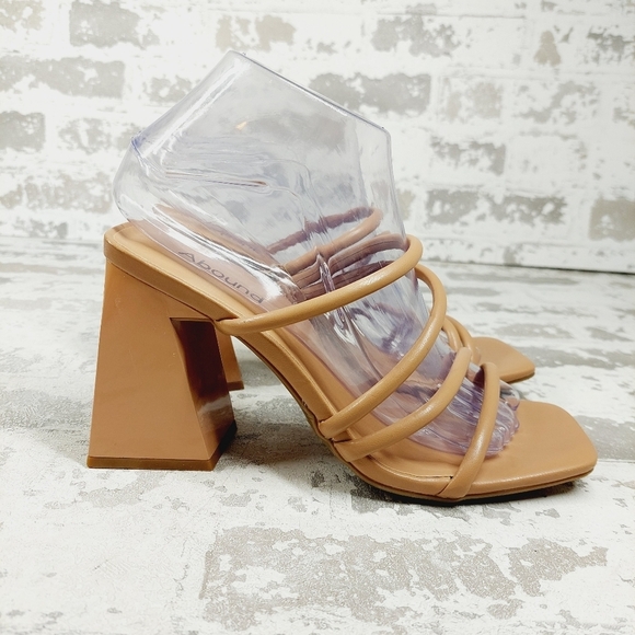 New Abound Austry Tan Mocha Tubular Strappy Heeled Sandal i441 - Picture 6 of 12